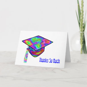Tarjeta de agradecimiento multicolor de gorra de g