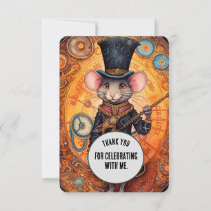 Tarjeta De Agradecimiento Munchington Gracias Steampunk animal Personalizado