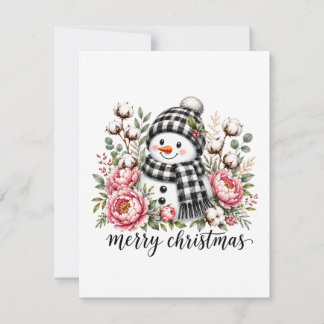 Tarjeta De Agradecimiento Muñeco de nieve adorable Feliz Navidad