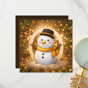 Tarjeta De Agradecimiento Muñeco de nieve de invierno