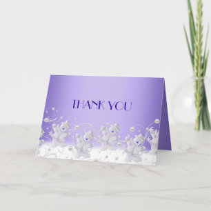 Tarjeta De Agradecimiento Muñeco de nieve romántico azul gracias