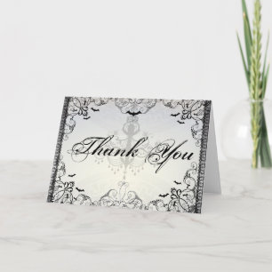 Tarjeta De Agradecimiento Murciélagos góticos elegantes gracias por la boda 
