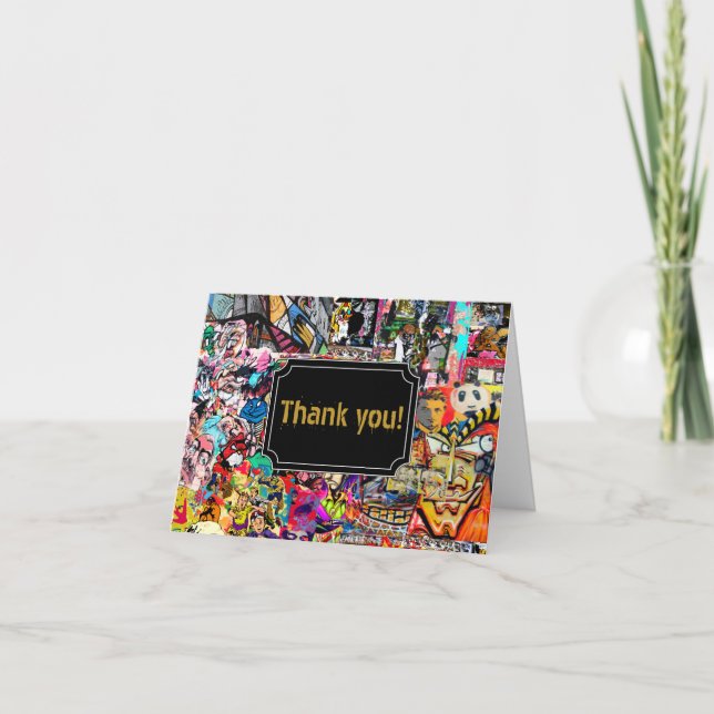 Tarjeta De Agradecimiento Muro de graffiti (Anverso)