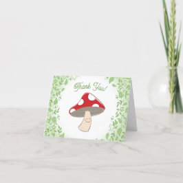 Tarjeta De Agradecimiento Mushroom Baby Shower Gracias