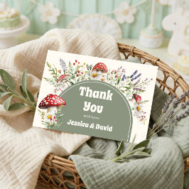 Tarjeta De Agradecimiento Mushroom Baby Shower Thank You Card