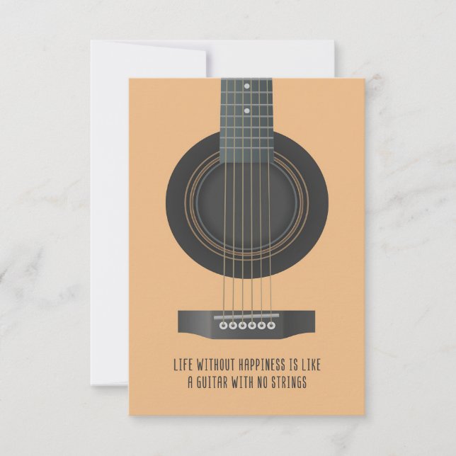 Tarjeta De Agradecimiento Music Art A Guitar With No Strings (Anverso)