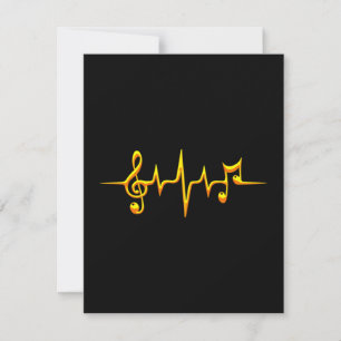Tarjeta De Agradecimiento Music Pulse Notes Clef Frecuence Wave Sound