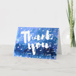 Tarjeta De Agradecimiento música color azul índigo