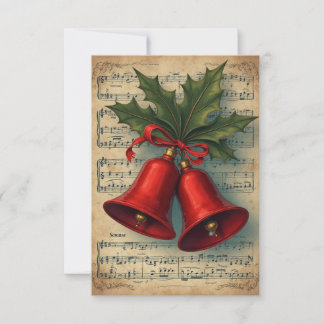 Tarjeta De Agradecimiento Música de Campanas de Navidad