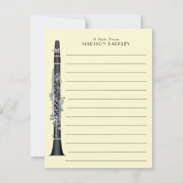 Tarjeta De Agradecimiento Músico Clarinet Music Teacher Band