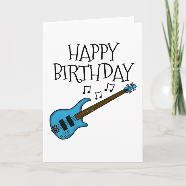Tarjeta De Agradecimiento Músico de Bass Guitar Birthday Card (Anverso)