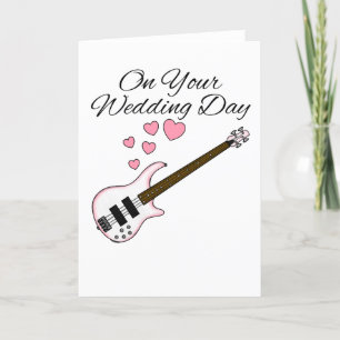 Tarjeta De Agradecimiento Músico de Bass Guitar Boda Card Battend