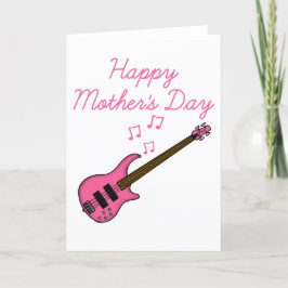 Tarjeta De Agradecimiento Músico de Bass Guitar Mother's Day Battend