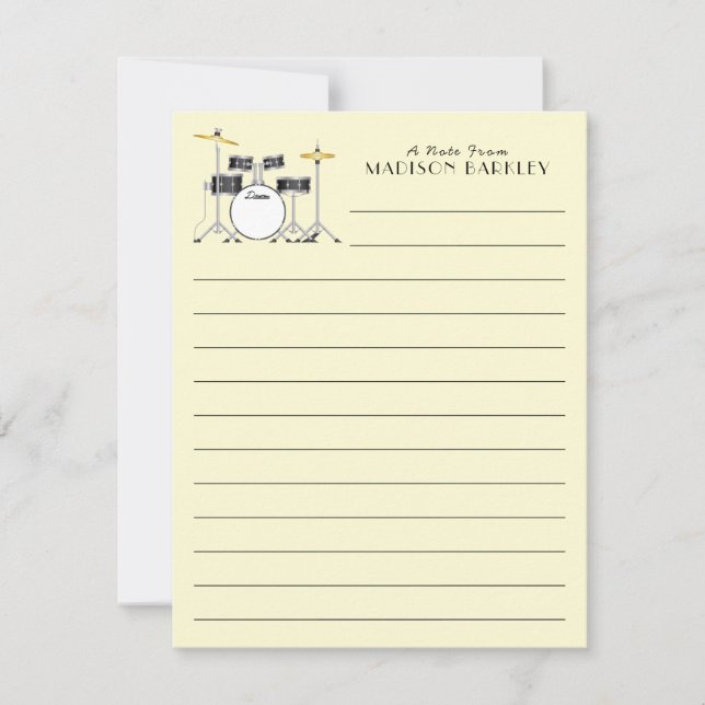 Tarjeta De Agradecimiento Músico de la banda de tambor (Anverso)