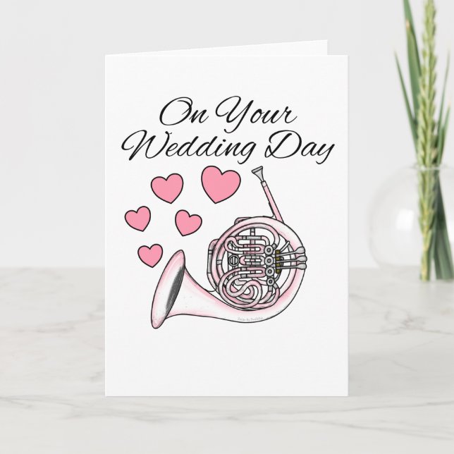 Tarjeta De Agradecimiento Músico de latón de Boda del Cuerno de Francia (Anverso)