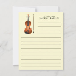 Tarjeta De Agradecimiento Músico de Viola Violin Music Teacher