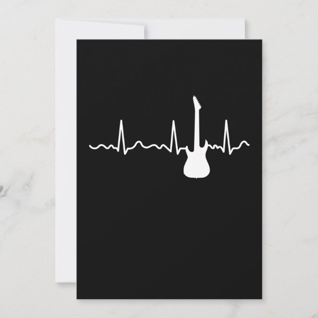 Tarjeta De Agradecimiento Músico Guitarrista Corazón Música Guitarrista G (Anverso)