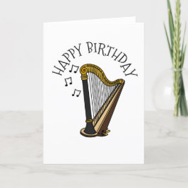 Tarjeta De Agradecimiento Músico Harp Birthday Card Harpist String