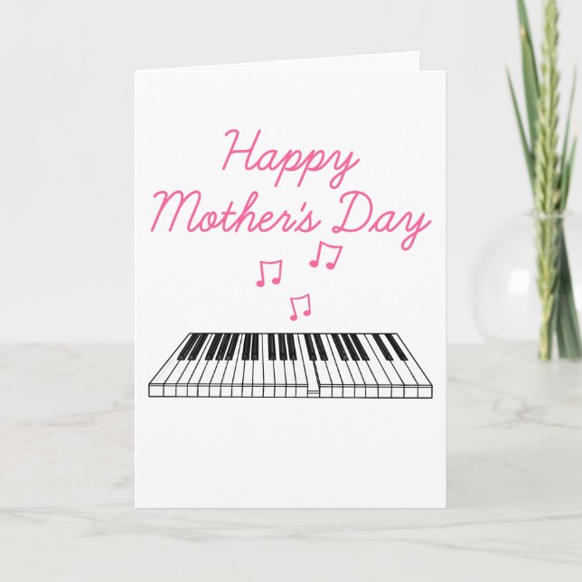 Tarjeta De Agradecimiento Músico pianista del Día de la Madre (Anverso)