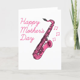 Tarjeta De Agradecimiento Músico saxofonista del Día de la Madre