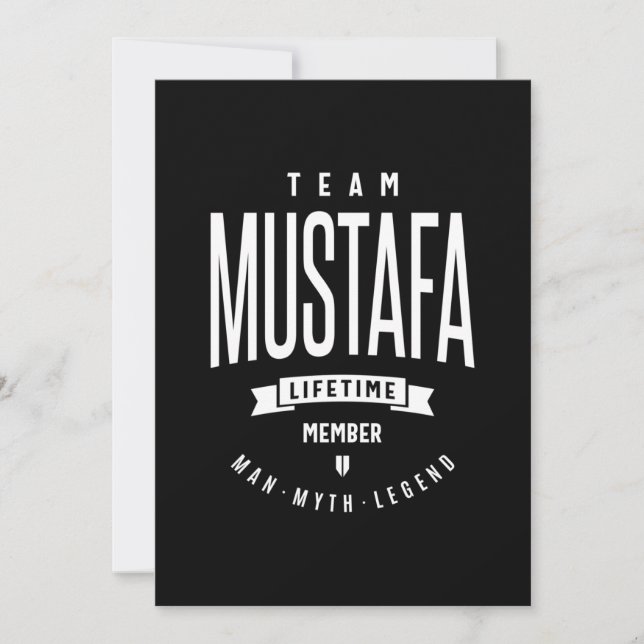 Tarjeta De Agradecimiento Mustafa Nombre Personalizado Regalo de cumpleaños (Anverso)