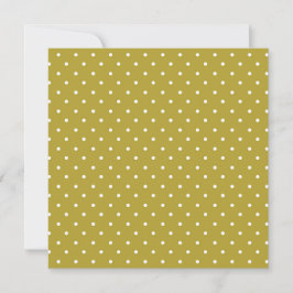 Tarjeta De Agradecimiento  Mustard yellow white polka dots pattern 