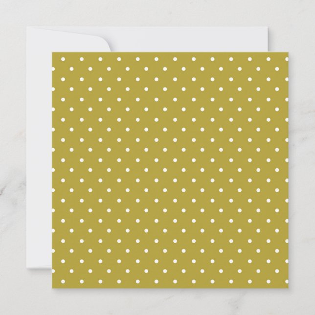 Tarjeta De Agradecimiento  Mustard yellow white polka dots pattern  (Anverso)