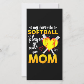 Tarjeta De Agradecimiento My Favorite Softball Player Calls Me Mom