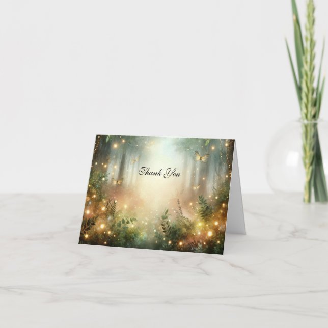 Tarjeta De Agradecimiento Mystic Forrest Meadow Magic (Anverso)