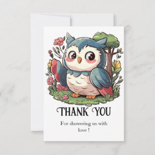 Tarjeta De Agradecimiento Mystical Cute Owl Baby Shower