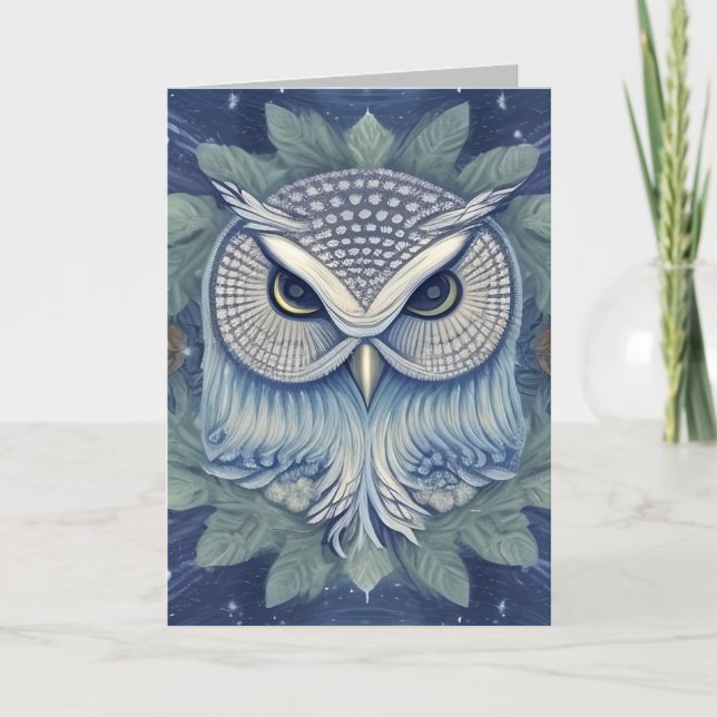 Tarjeta De Agradecimiento Mystical Fantasy Forest Owl (Anverso)