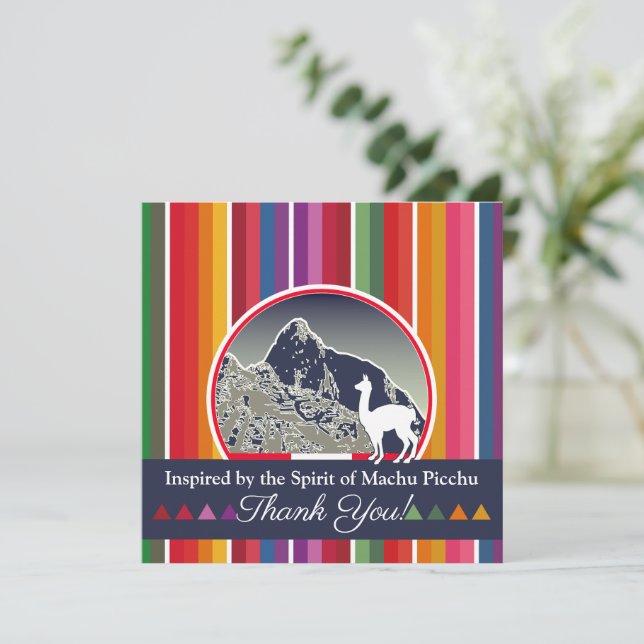 Tarjeta De Agradecimiento Mystical Machu Picchu Peru Inspired Travel Design (Anverso de pie)
