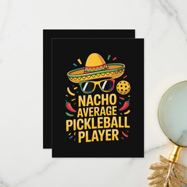 Tarjeta De Agradecimiento Nacho Average Pickleball Player (Anverso/Reverso In Situ)