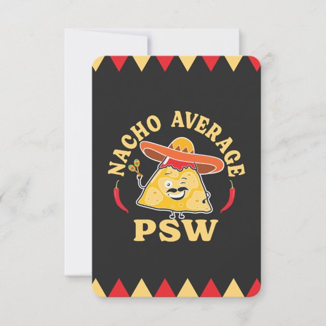 Tarjeta De Agradecimiento Nacho Average PSW Funny Caregivers (Anverso)