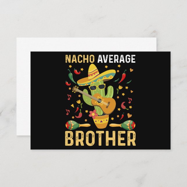 Tarjeta De Agradecimiento Nacho Chiste promedio de hermano cinco de mayo (Anverso / Reverso)