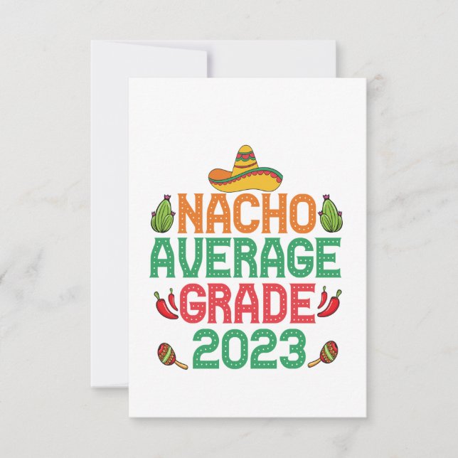 Tarjeta De Agradecimiento Nacho Grado promedio 2023 Regalo de Graduación Sup (Anverso)