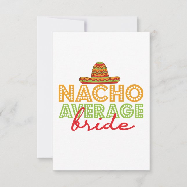 Tarjeta De Agradecimiento Nacho Novia Promedio Boda Mexicano Cinco De Mayo (Anverso)