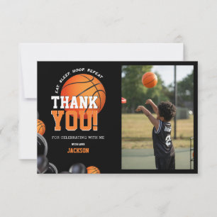 Tarjeta De Agradecimiento Nacido 2 Ball Cumpleaños Deportes de Baloncesto