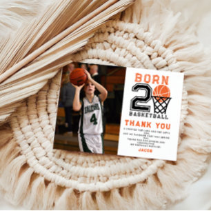 Tarjeta De Agradecimiento Nacido en 2 Baloncesto Segundo cumpleaños de Spo