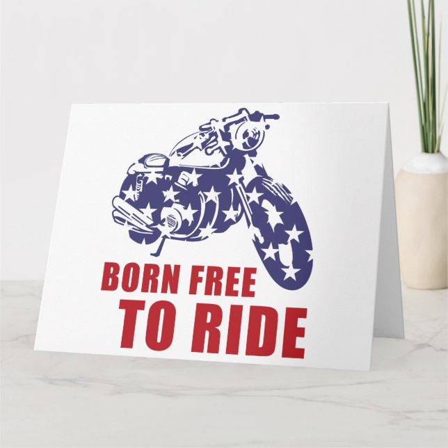 Tarjeta De Agradecimiento Nacido libre para viajar en bicicleta con bandera  (Anverso)
