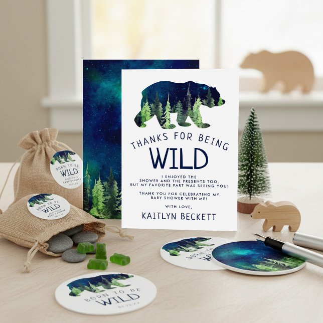 Tarjeta De Agradecimiento Nacido para ser salvaje Baby Shower (Subido por el creador)