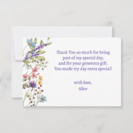 Tarjeta De Agradecimiento Nacidos para florecer flores silvestres cumpleaños