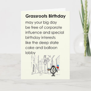 Tarjeta De Agradecimiento Nacimiento de base Un divertido poema de cumpleaño