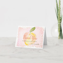 Tarjeta De Agradecimiento Nacimiento de Chica rosa de color de agua