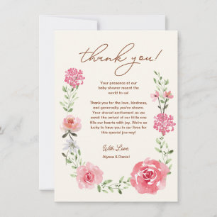 Tarjeta De Agradecimiento Nacimiento de flores silvestres acuáticas en Baby 