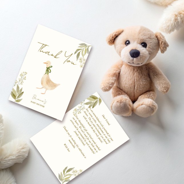 Tarjeta De Agradecimiento Nacimiento de ganso rima la ducha de bebé (Goose nursery rhymes boho baby shower thank you cards)