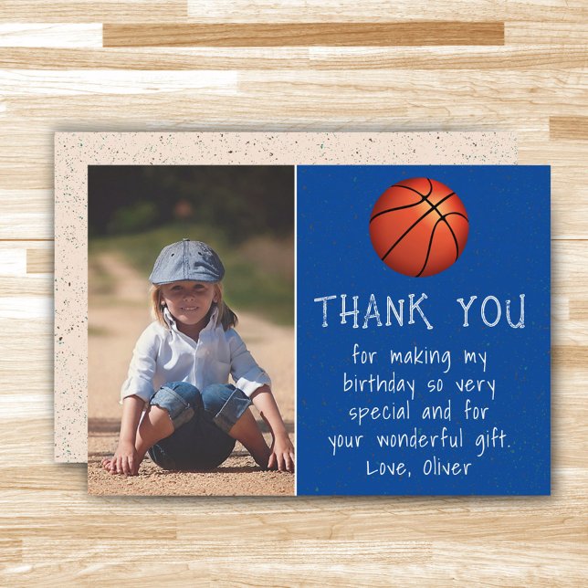 Tarjeta De Agradecimiento Nacimiento de niño de Ball Baloncesto con foto de  (Subido por el creador)