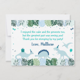 Tarjeta De Agradecimiento Nacimiento de Safari de Dinosaurio Azul