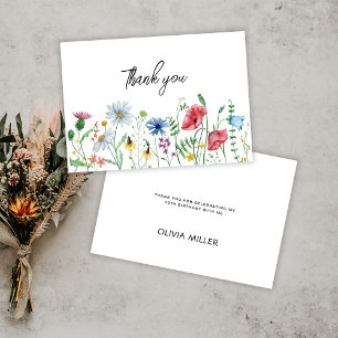 Tarjeta De Agradecimiento Nacimiento del Fiesta Garden Wildflowers