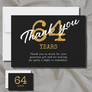 Tarjeta De Agradecimiento Nacimiento Retro Negro Y Oro